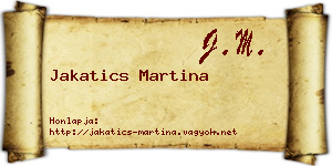 Jakatics Martina névjegykártya